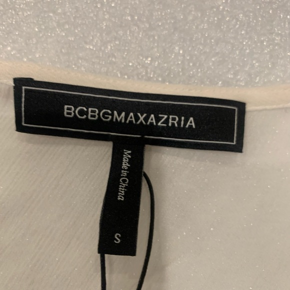 BCBGMAXAZRIA Ruffle Long Sleeve Chiffon Top Blouse Off White/GARDENIA MRSP $198 - Picture 14 of 15